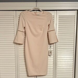 Calvin Klein Cream Long Sleeve Dress